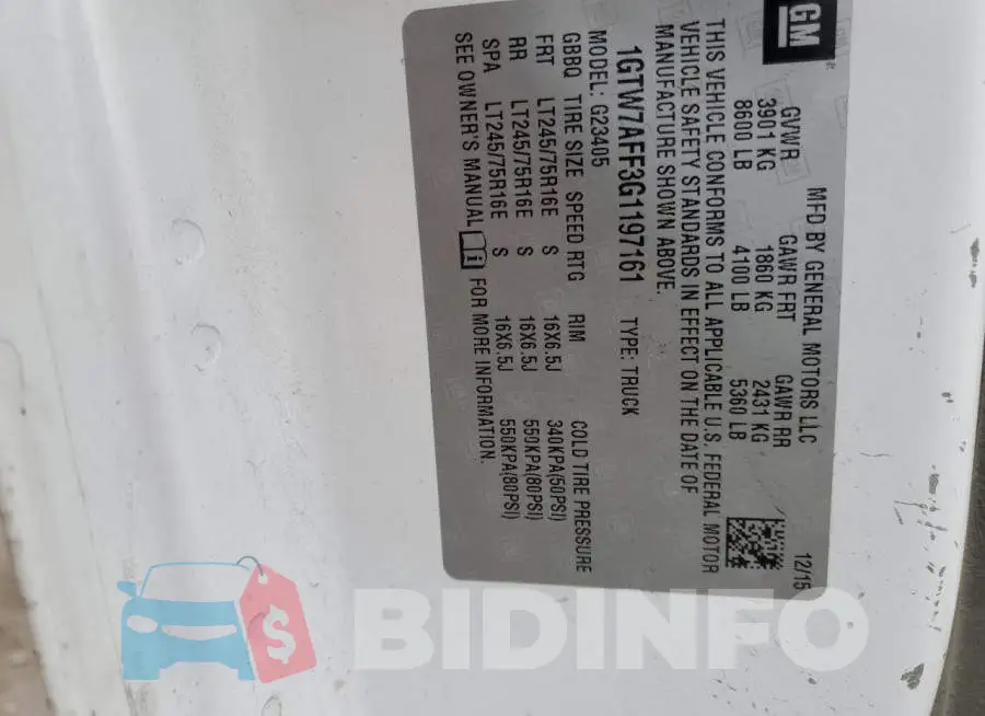 1GTW7AFF3G1197161 Photo# 13