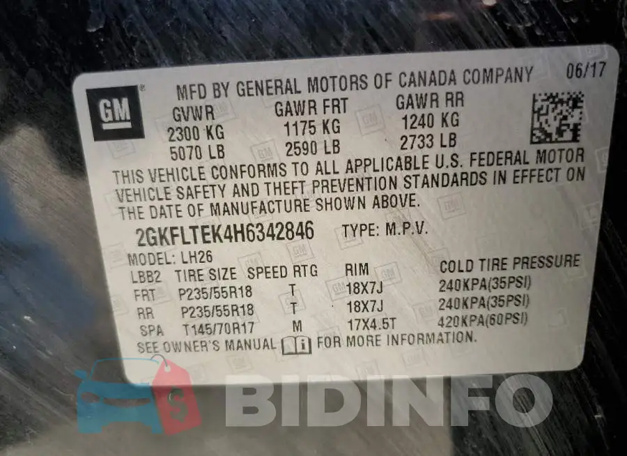 2GKFLTEK4H6342846 Photo# 13