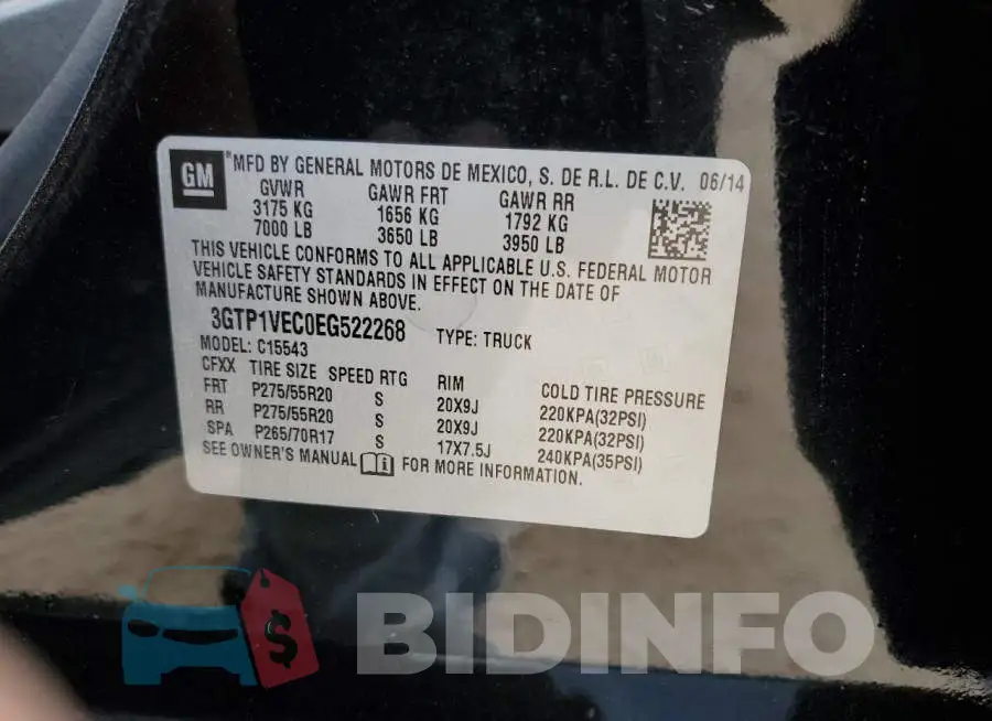 3GTP1VEC0EG522268 Photo# 12