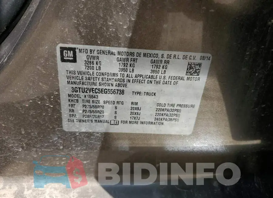 3GTU2VEC5EG556738 Photo# 12