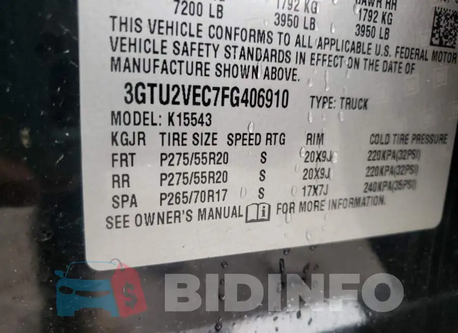 3GTU2VEC7FG406910 Photo# 12