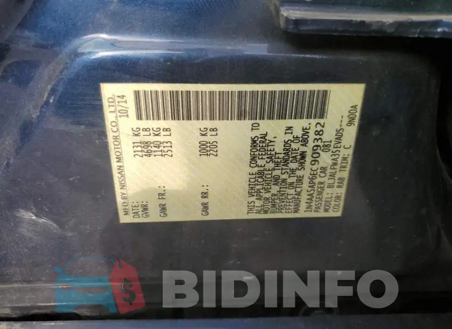 1N4AA5AP6EC909382 Photo# 12