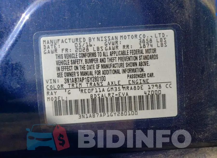 3N1AB7AP1GY280100 Photo# 12