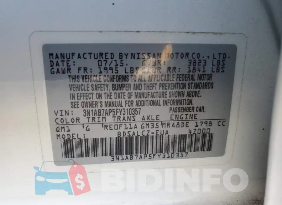 3N1AB7AP5FY310357 Photo# 12