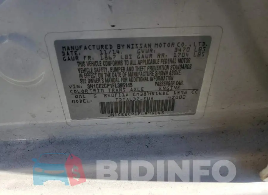3N1CE2CP1FL395145 Photo# 12