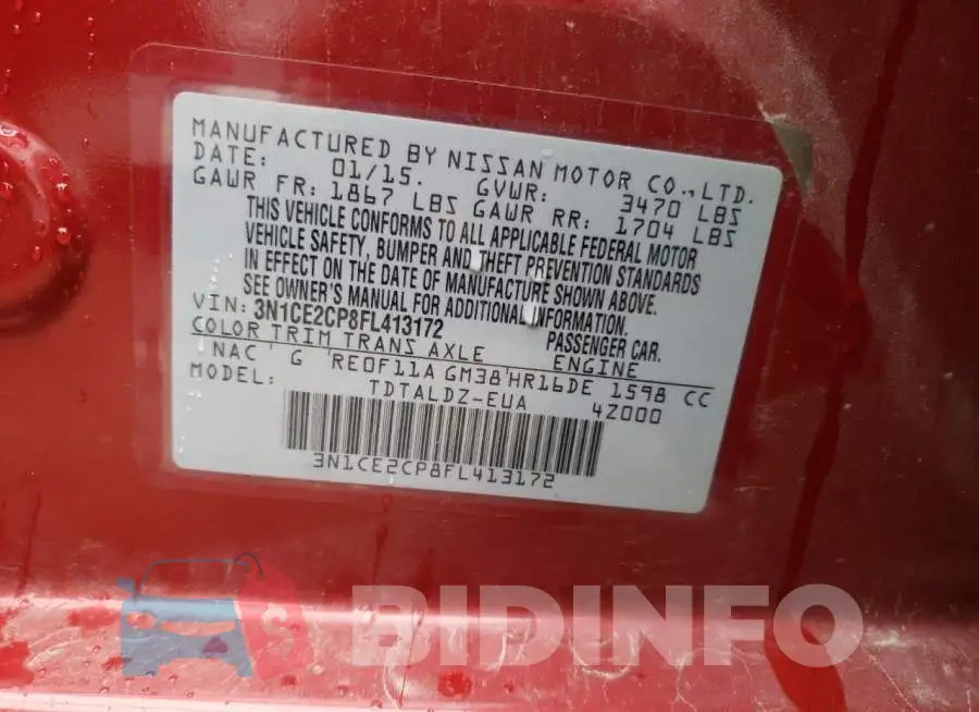 3N1CE2CP8FL413172 Photo# 13