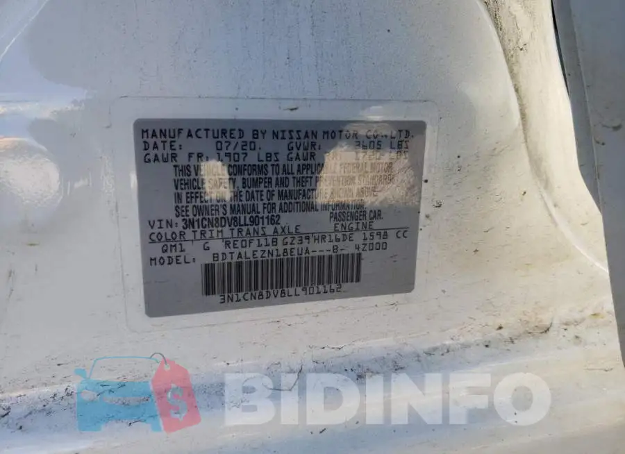 3N1CN8DV8LL901162 Photo# 12