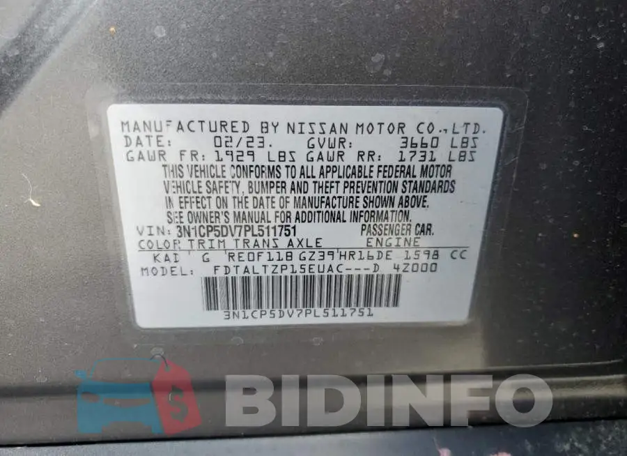 3N1CP5DV7PL511751 Photo# 13