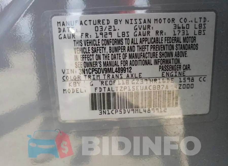 3N1CP5DV9ML489912 Photo# 12