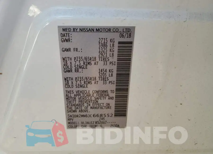 5N1DR2MN6JC668552 Photo# 12