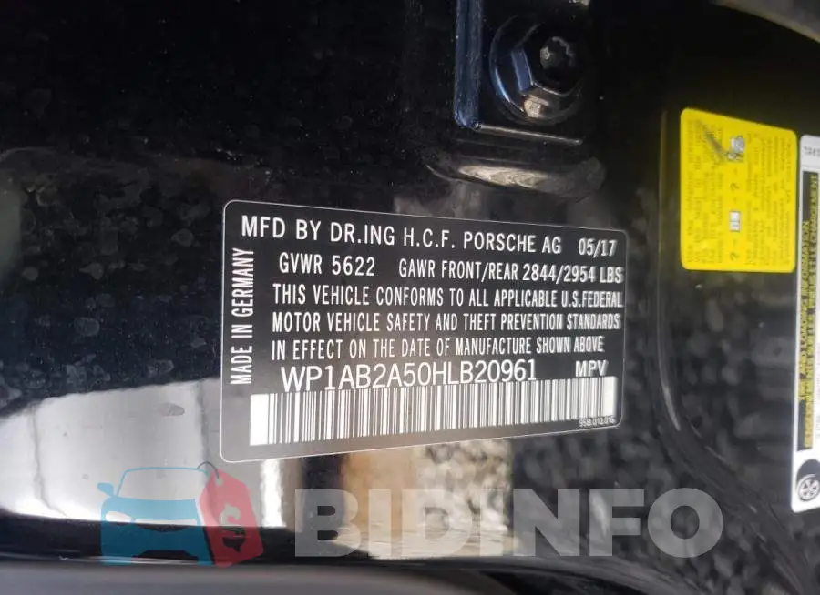 WP1AB2A50HLB20961 Photo# 10