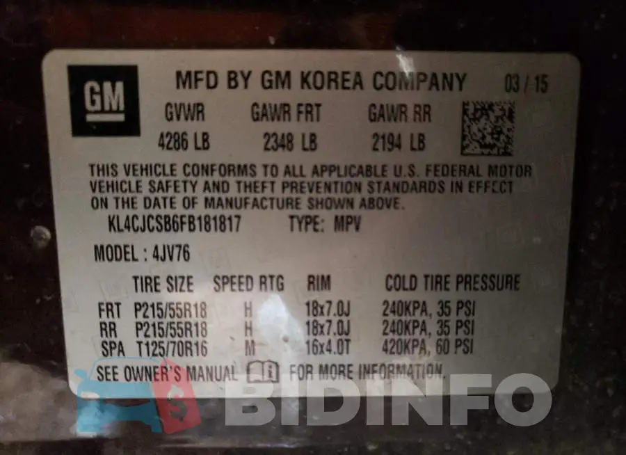 KL4CJCSB6FB181817 Photo# 13