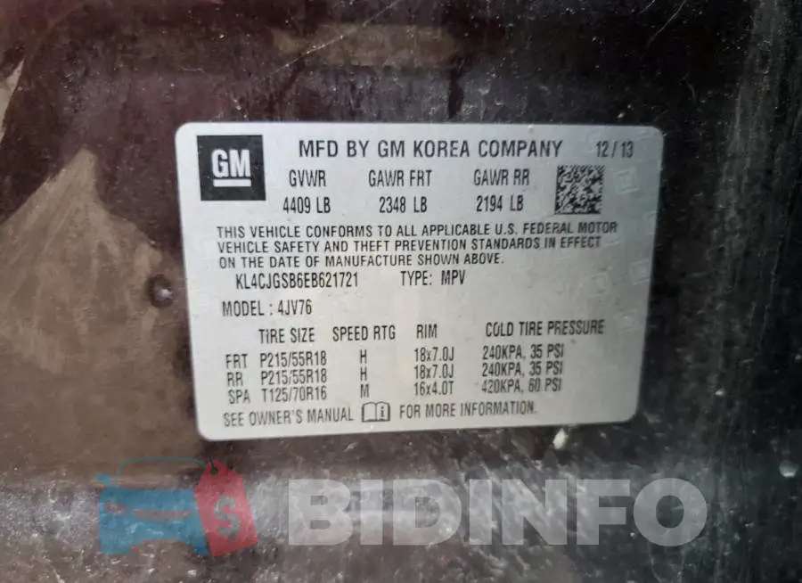 KL4CJGSB6EB621721 Photo# 13