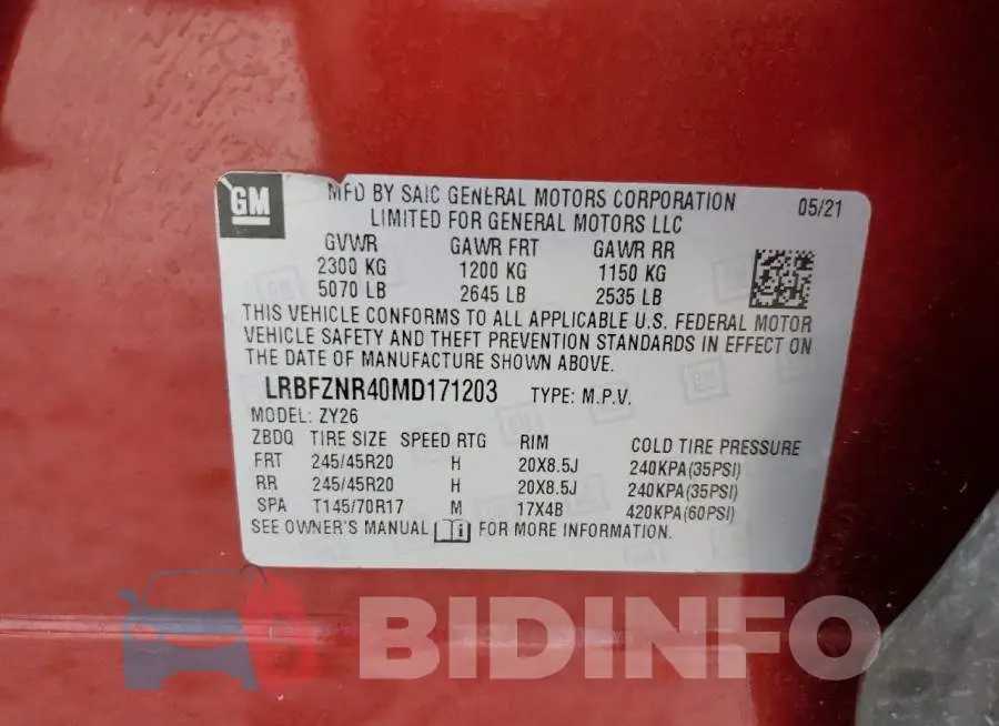 LRBFZNR40MD171203 Photo# 13