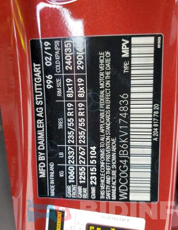 WDC0G4JB6KV174836 Photo# 12