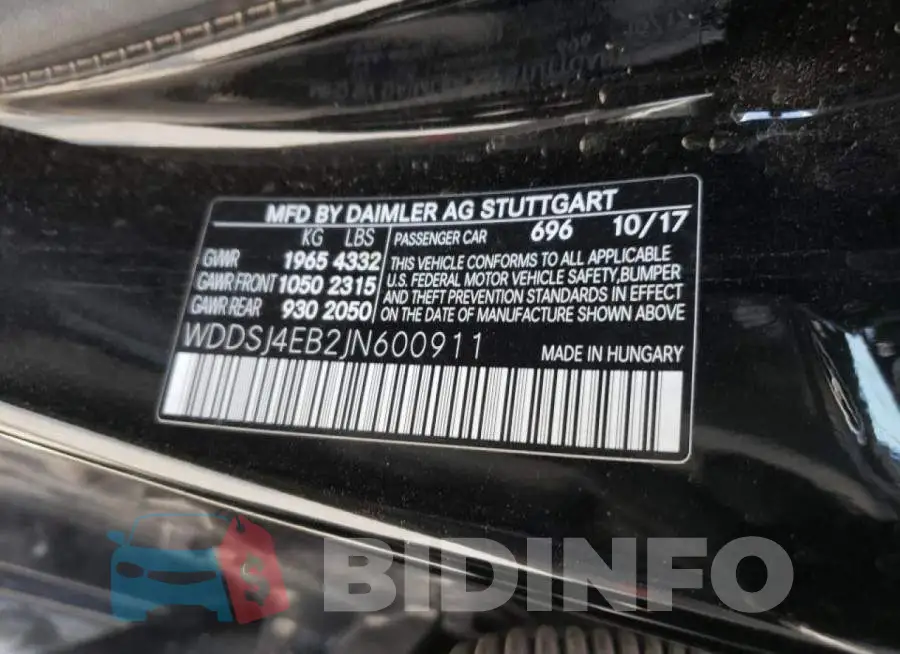 WDDSJ4EB2JN600911 Photo# 12