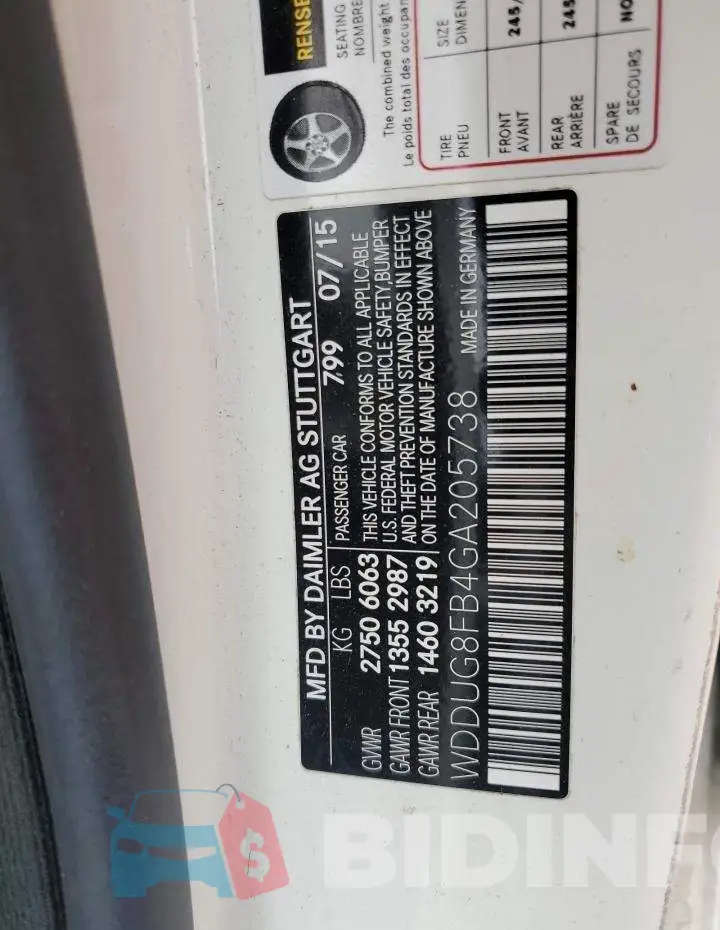 WDDUG8FB4GA205738 Photo# 13