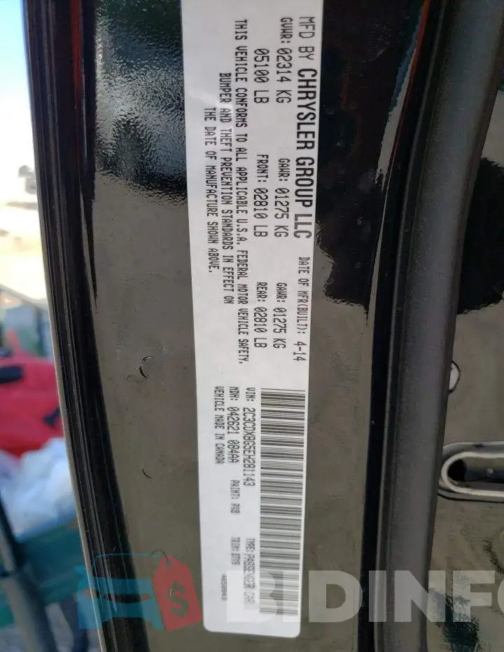 2C3CDXBG5EH281143 Photo# 12