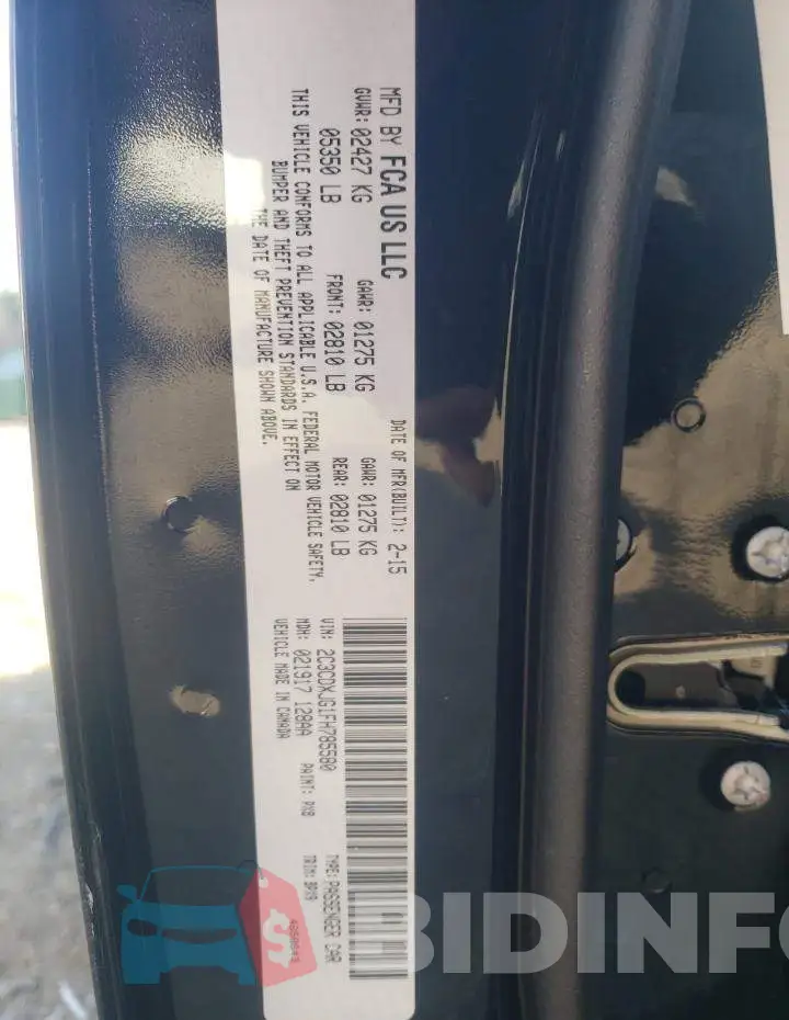 2C3CDXJG1FH785580 Photo# 12