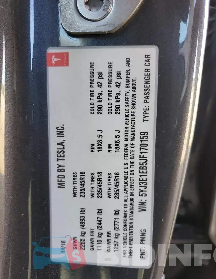 5YJ3E1EB5JF170159 Photo# 12