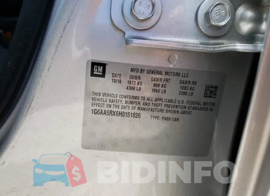 1G6AA5RX6H0151826 Photo# 12