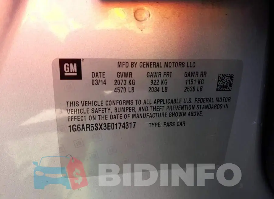 1G6AR5SX3E0174317 Photo# 12