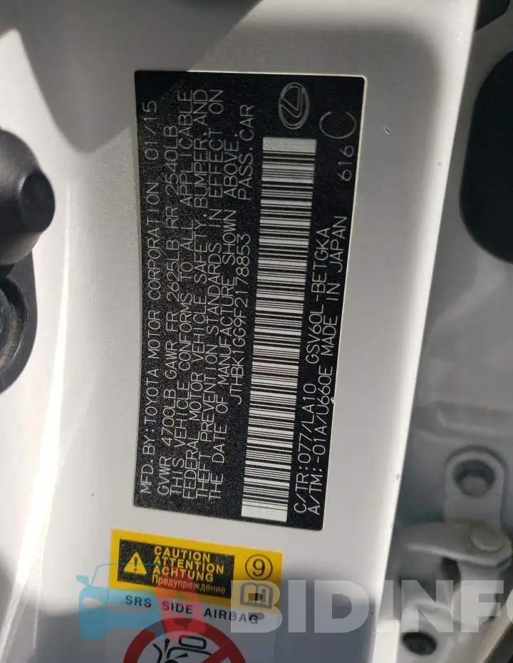 JTHBK1GG9F2178853 Photo# 13