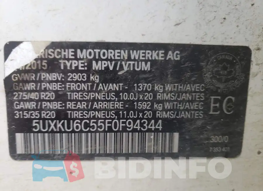 5UXKU6C55F0F94344 Photo# 13