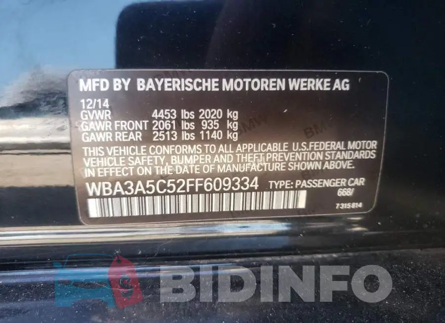 WBA3A5C52FF609334 Photo# 12