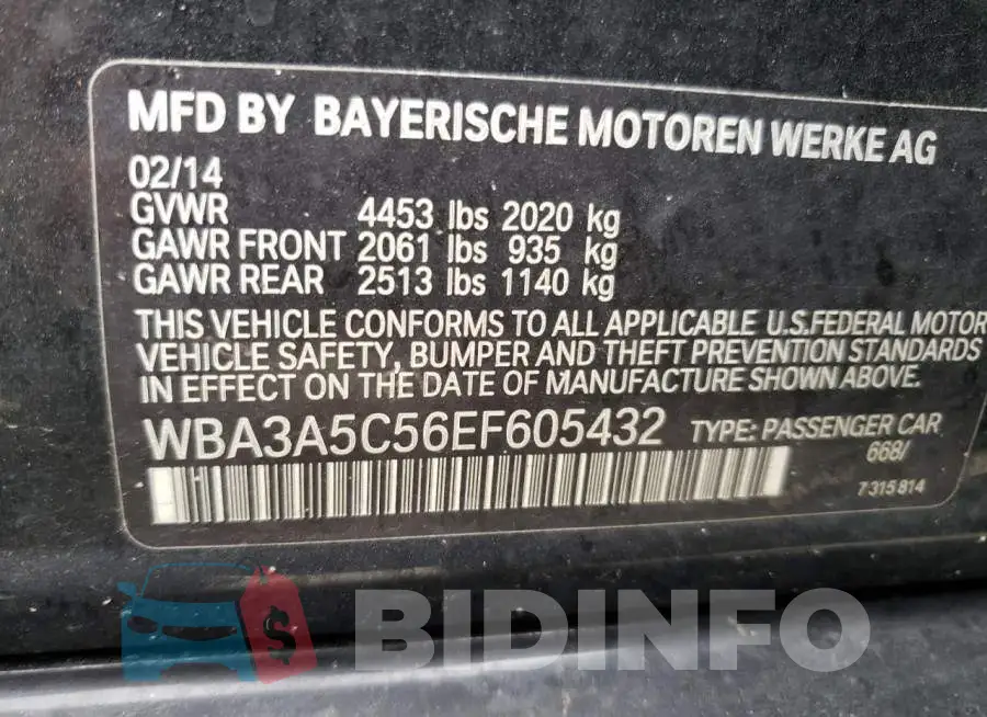 WBA3A5C56EF605432 Photo# 12