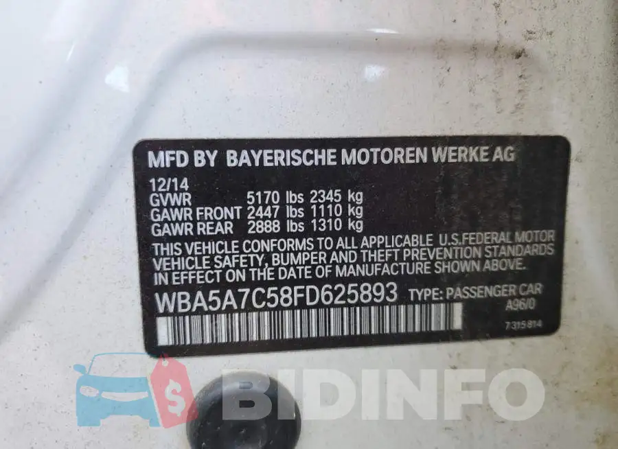 WBA5A7C58FD625893 Photo# 12