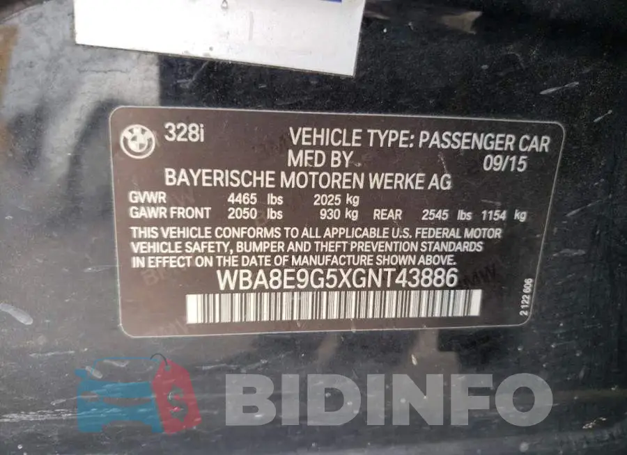WBA8E9G5XGNT43886 Photo# 12