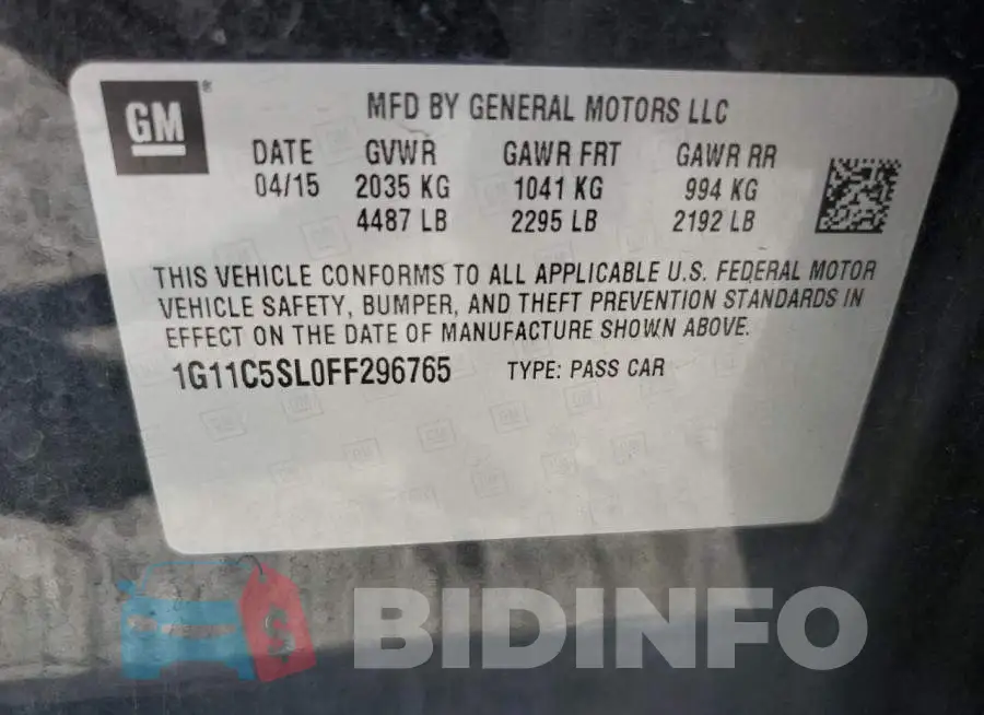 1G11C5SL0FF296765 Photo# 12