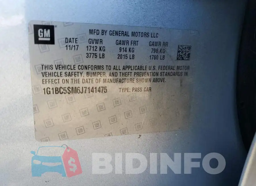 1G1BC5SM6J7141475 Photo# 12