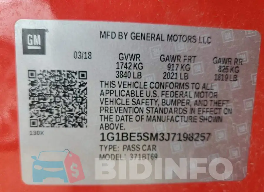 1G1BE5SM3J7198257 Photo# 12