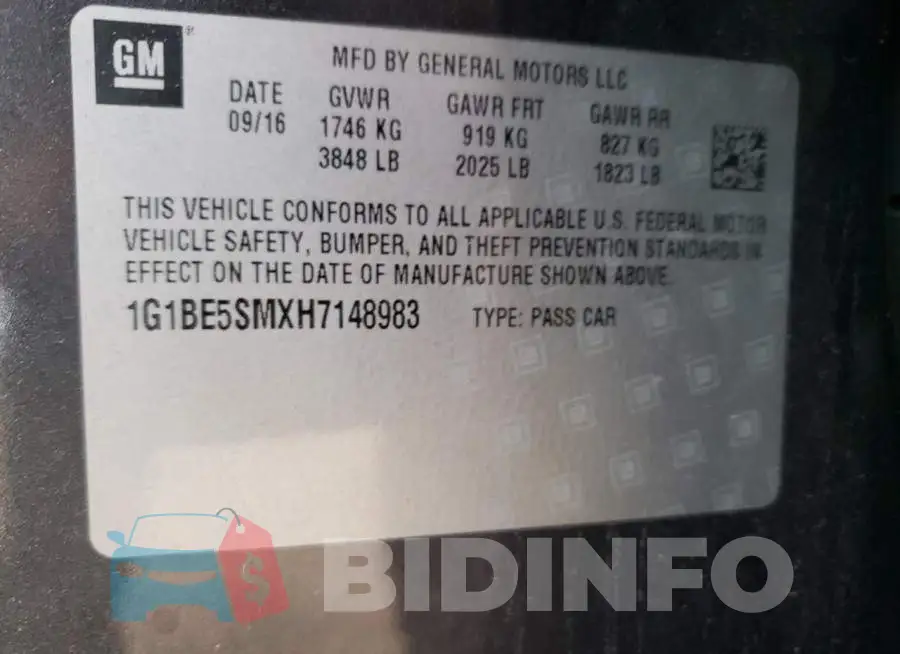 1G1BE5SMXH7148983 Photo# 12
