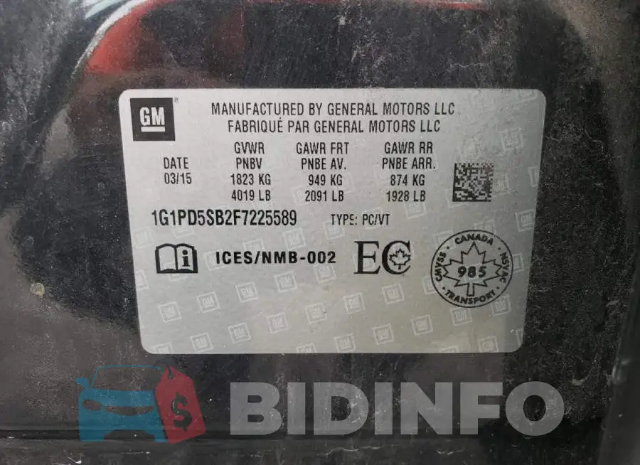 1G1PD5SB2F7225589 Photo# 12