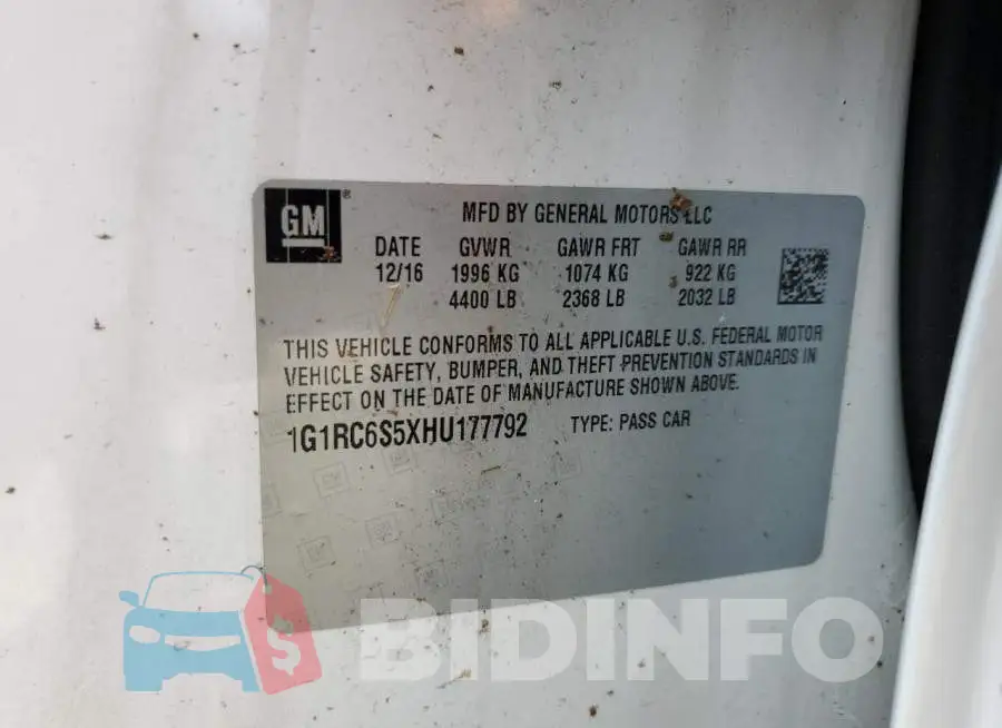 1G1RC6S5XHU177792 Photo# 12