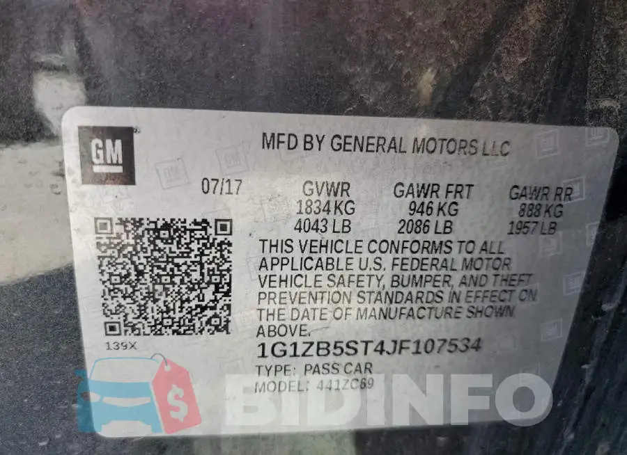 1G1ZB5ST4JF107534 Photo# 12