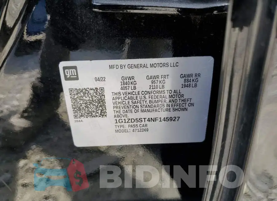 1G1ZD5ST4NF145927 Photo# 12
