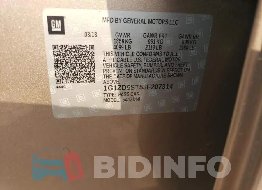 1G1ZD5ST5JF207314 Photo# 12