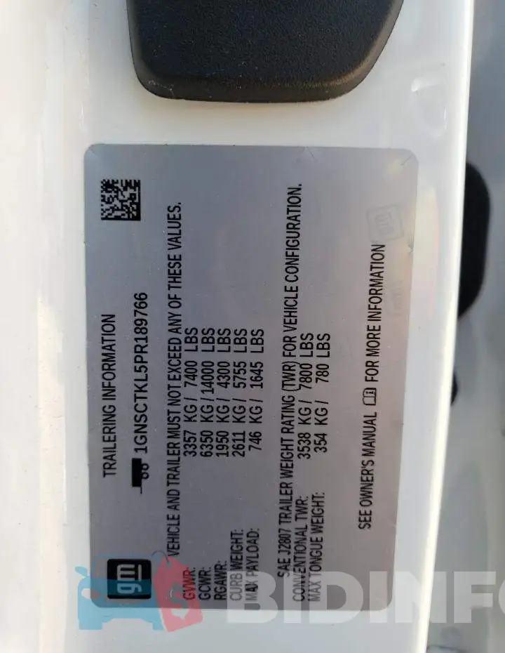 1GNSCTKL5PR189766 Photo# 12