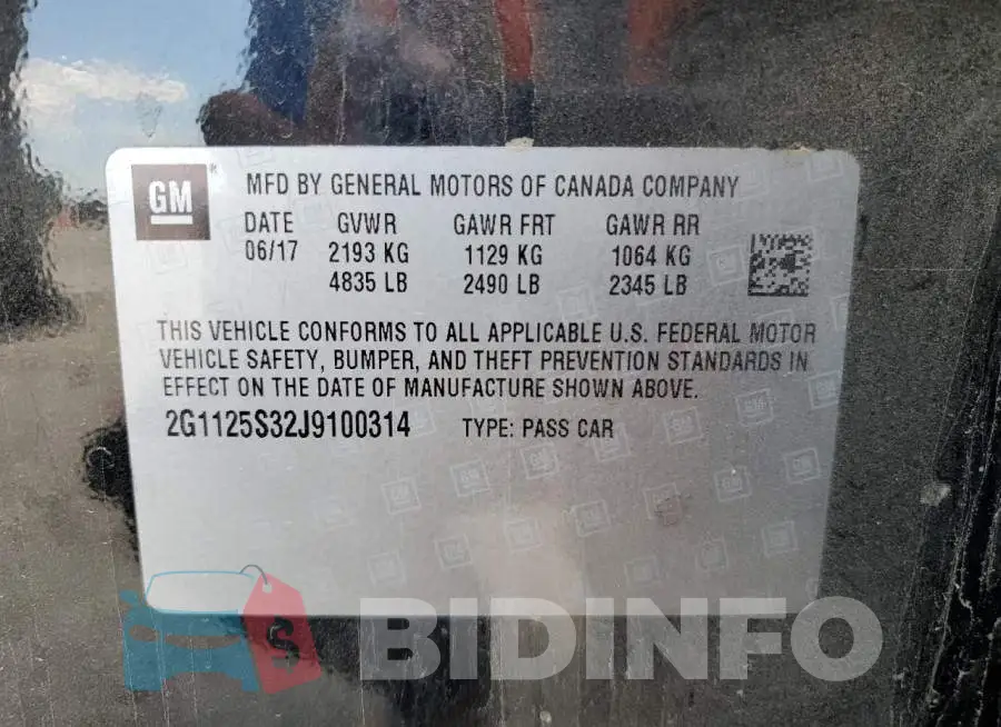 2G1125S32J9100314 Photo# 12