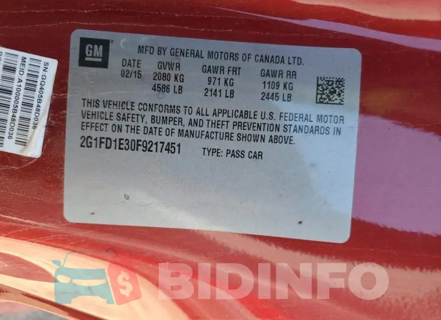 2G1FD1E30F9217451 Photo# 12