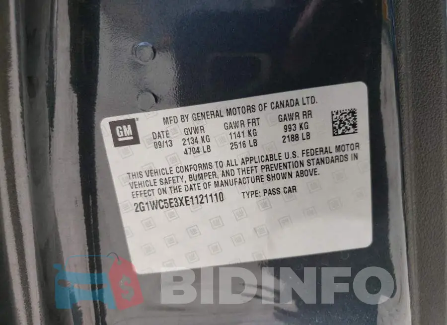 2G1WC5E3XE1121110 Photo# 12