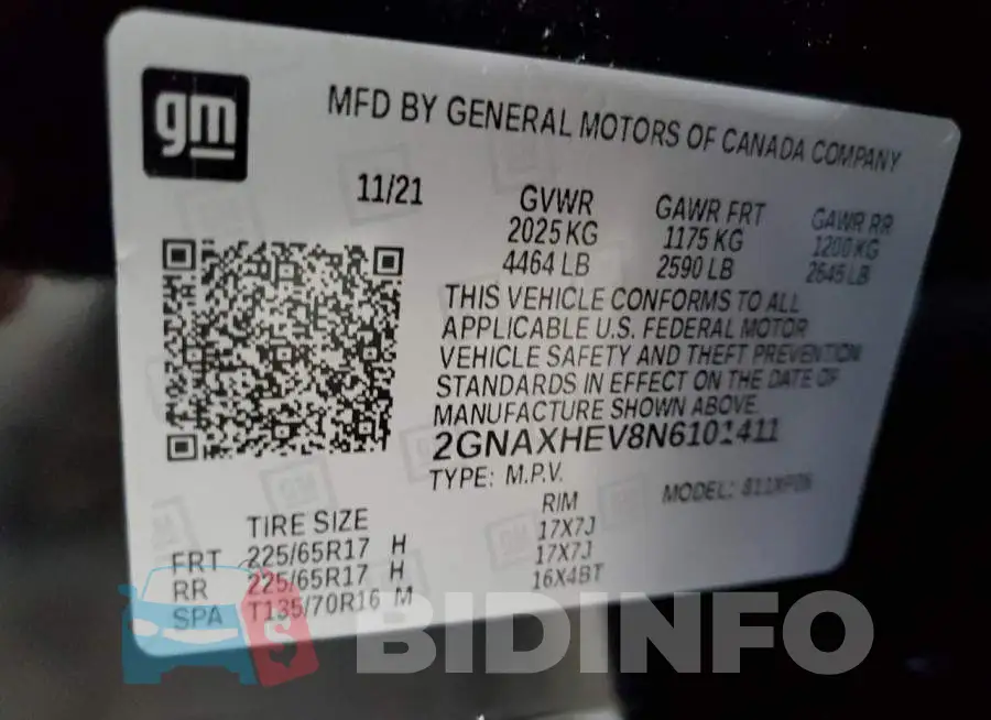 2GNAXHEV8N6101411 Photo# 13