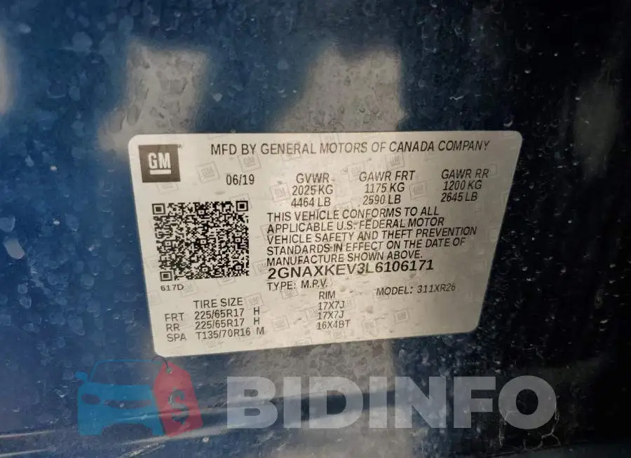 2GNAXKEV3L6106171 Photo# 12