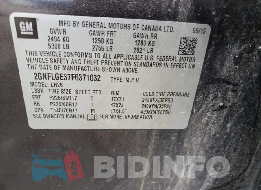 2GNFLGE37F6371032 Photo# 12