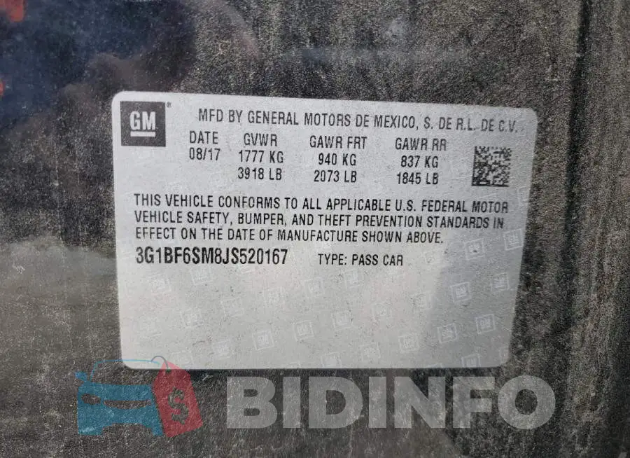 3G1BF6SM8JS520167 Photo# 12