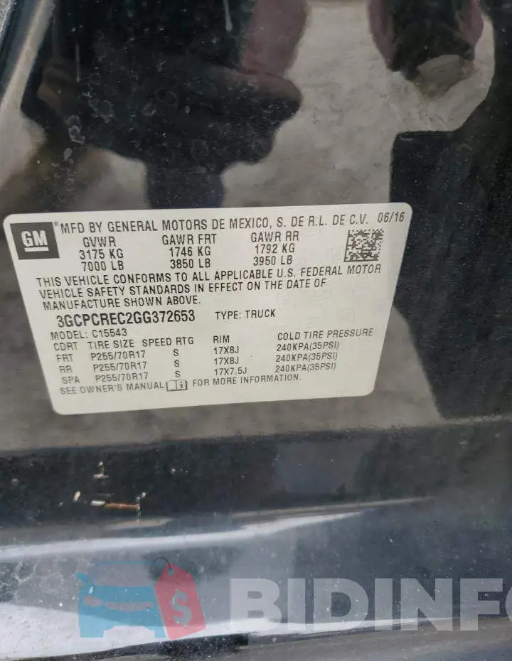 3GCPCREC2GG372653 Photo# 13